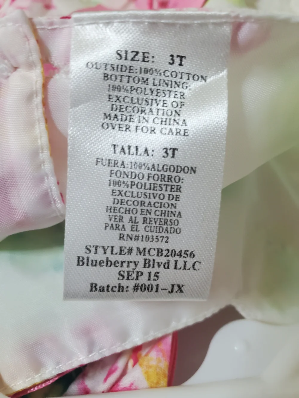 Blueberi Boulevard White Floral Dress with Pink Sash & Bow